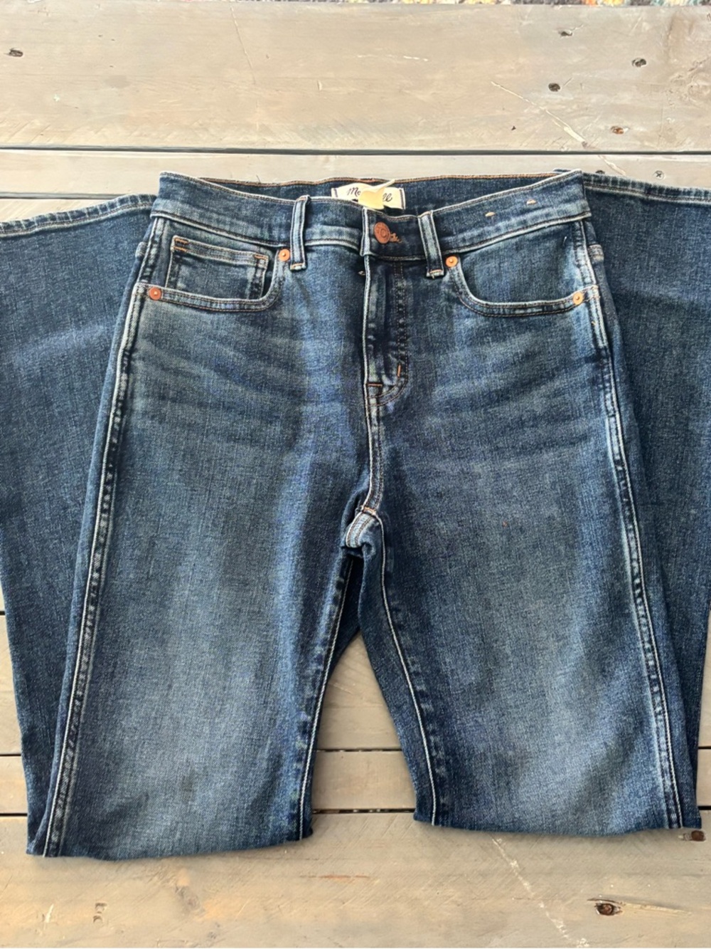 NWOT Madewell Dark Blue Straight-Leg Denim Jeans